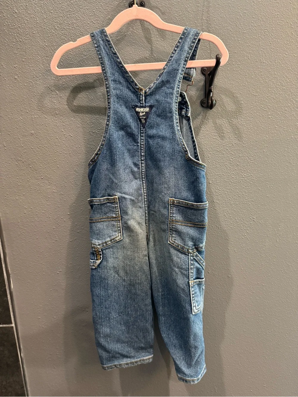 OshKosh B'gosh Denim Overalls in Light and Medium Blue Wash